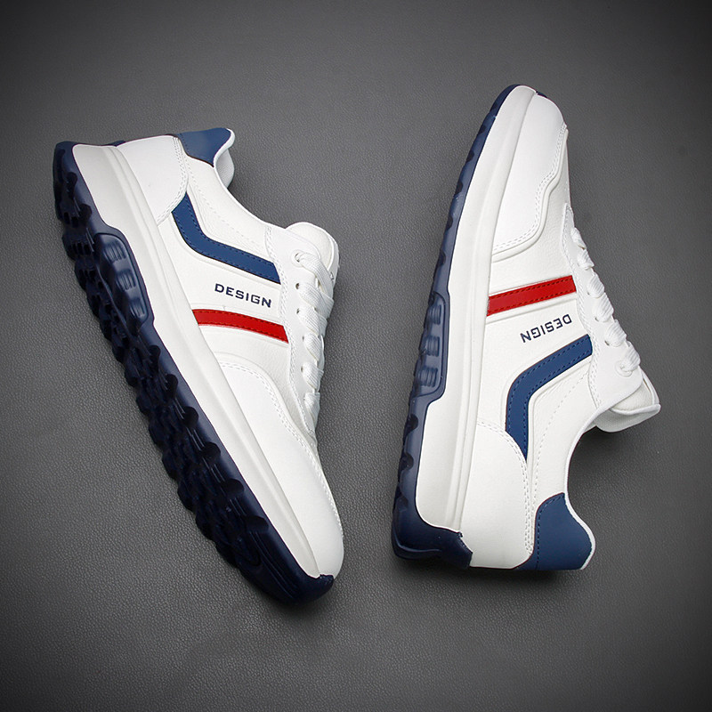 春季2026新款真皮运动休闲鞋男款厚底轻便小白鞋透气低帮时尚板鞋,流行男鞋,时尚休闲鞋,淘宝优惠券,粉丝福利购,淘宝优惠卷