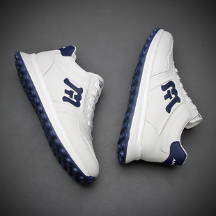 欧洲站男鞋真皮时尚运动休闲鞋男士潮鞋加绒保暖小白鞋厚底板鞋男