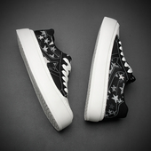 时尚 百搭国潮风休闲鞋 男舒适透气刺绣帆布鞋 2026春季 系带板鞋 花系