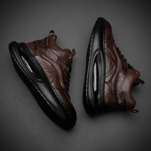 冬季 纯皮黑色中帮短靴百搭马丁靴 英伦潮流休闲板鞋 男鞋 真皮高帮鞋