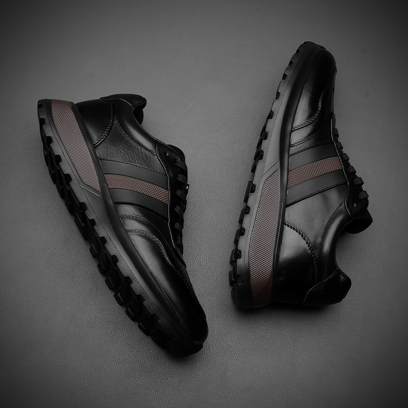 欧洲站男鞋真皮休闲皮鞋