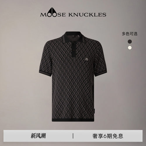 MOOSE KNUCKLES 男士经典版型印花LOGO小剪刀短袖POLO衫
