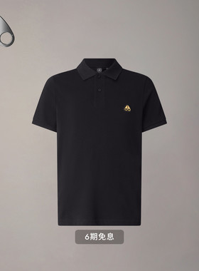 [早春新品]MOOSE KNUCKLES 男士经典金标纯色小剪刀短袖POLO衫