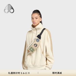 MOOSE KNUCKLES FAIRMONT 女士拼接撞色半拉链卫衣