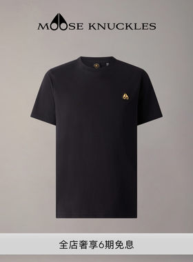 [早春新品]MOOSE KNUCKLES 男士金标圆领休闲小剪刀短袖T恤