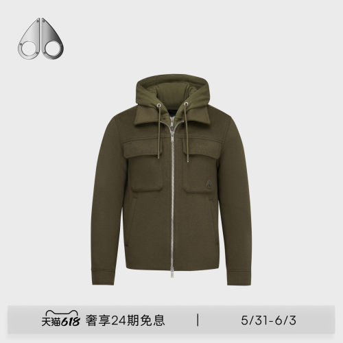 MOOSE KNUCKLES 男士假两件连帽休闲夹克外套