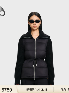 [秋冬新品][限时9折]MOOSE KNUCKLES女士拼接收腰鹅绒羽绒服