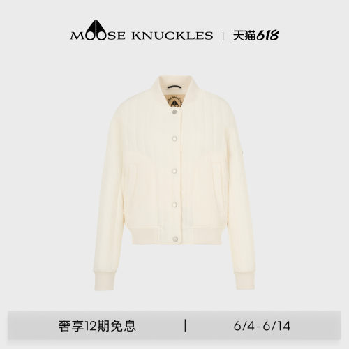 MOOSE KNUCKLES FAIRHAVEN女士简约竖纹绗缝夹克外套