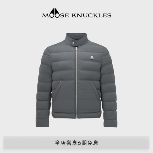 MOOSE KNUCKLES 男士经典LOGO立领按扣小剪刀鹅绒羽绒夹克