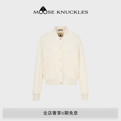 MOOSE KNUCKLES FAIRHAVEN女士简约竖纹绗缝夹克外套