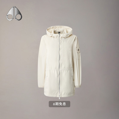 [早春新品]MOOSE KNUCKLES 女士中长款连帽收腰休闲防晒外套