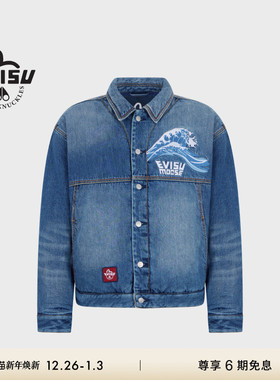 [秋冬新品]MOOSE KNUCKLES X EVISU联名男女同款刺绣夹克牛仔外套