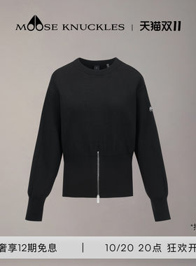 [秋冬新品]MOOSE KNUCKLES 女士经典LOGO小剪刀圆领修身针织衫