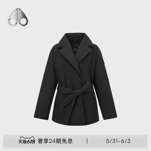 MOOSE KNUCKLES女士翻领轻羽绒鹅绒风衣外套