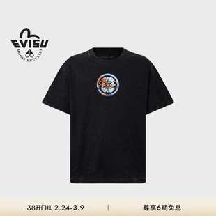[秋冬新品]MOOSE KNUCKLES X EVISU联名男女同款刺绣宽松短袖T恤