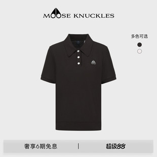 [春夏新品]MOOSE KNUCKLES 女士经典翻领POLO小剪刀休闲短袖