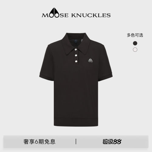 [春夏新品]MOOSE KNUCKLES 女士经典翻领POLO小剪刀休闲短袖