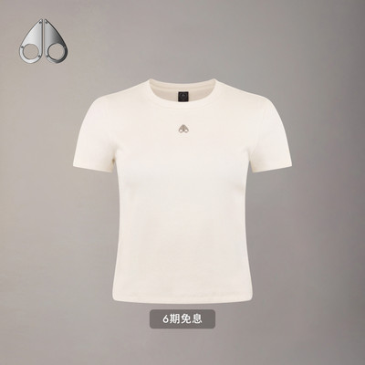 [早春新品]MOOSE KNUCKLES 女士简约修身基础款短袖T恤