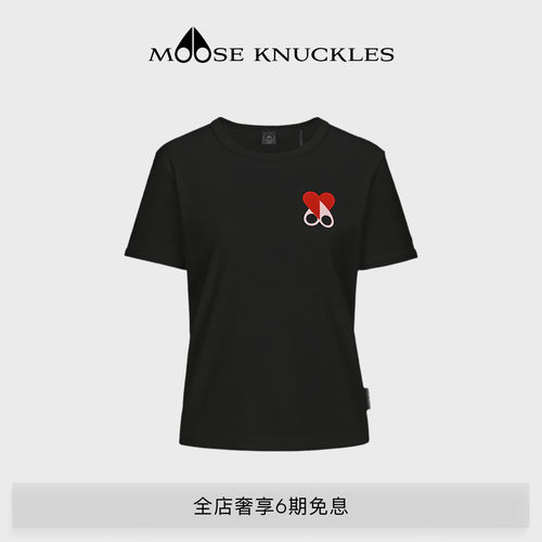 MOOSE KNUCKLES CVD限定系列女士棉质修身小剪刀短款T恤