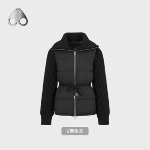 MOOSE KNUCKLES 女士拼接收腰鹅绒小剪刀羽绒服 秋冬新品