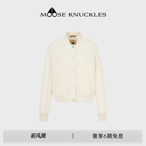 MOOSE KNUCKLES 女士FAIRHAVEN简约竖纹绗缝小剪刀夹克外套