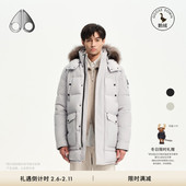 KNUCKLES 男士 BIG MOOSE RIDGE ONYX 霜狐毛领中长款 小剪刀羽绒服