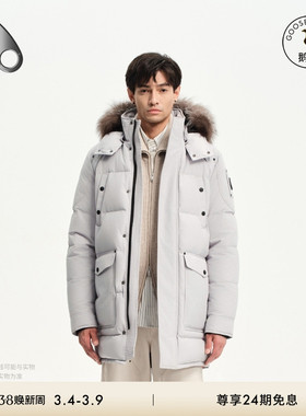 MOOSE KNUCKLES BIG RIDGE ONYX 男士霜狐毛领中长款小剪刀羽绒服