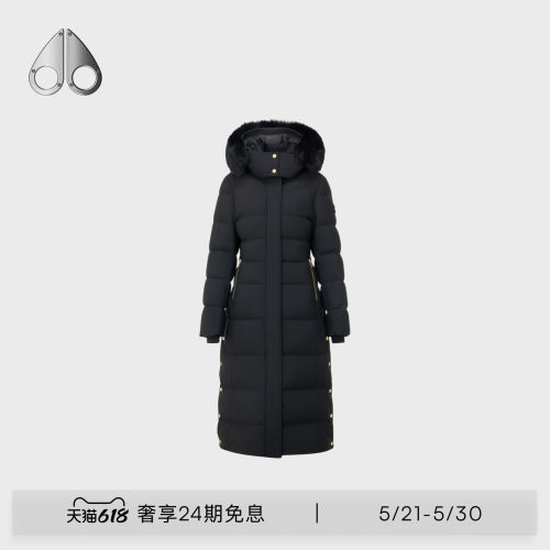 MOOSE KNUCKLES 女士金标长款连帽鹅绒小剪刀羽绒服