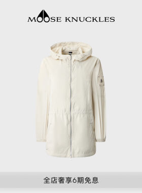 [早春新品]MOOSE KNUCKLES 女士中长款连帽收腰小剪刀防晒外套
