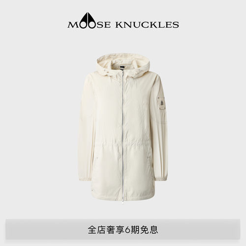 [早春新品]MOOSE KNUCKLES 女士中长款连帽收腰小剪刀防晒外套