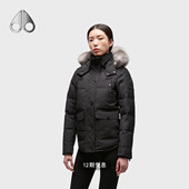 女士霜狐毛领休闲短款 ONYX 羽绒夹克外套 KNUCKLES MOOSE