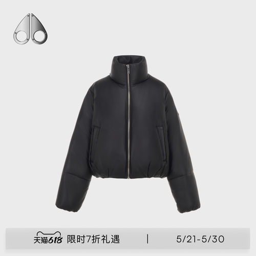 MOOSE KNUCKLES PUFFER 女士鹅绒皮革小剪刀羽绒服外套