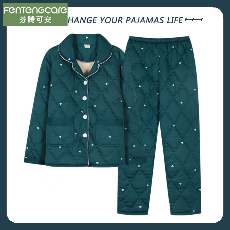 芬腾可安中年妈妈夹棉睡衣