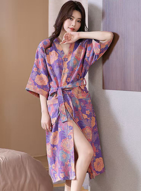 浴袍女士纯棉吸水浴巾浴衣双层纱布2025新款睡衣夏季薄款全棉睡袍