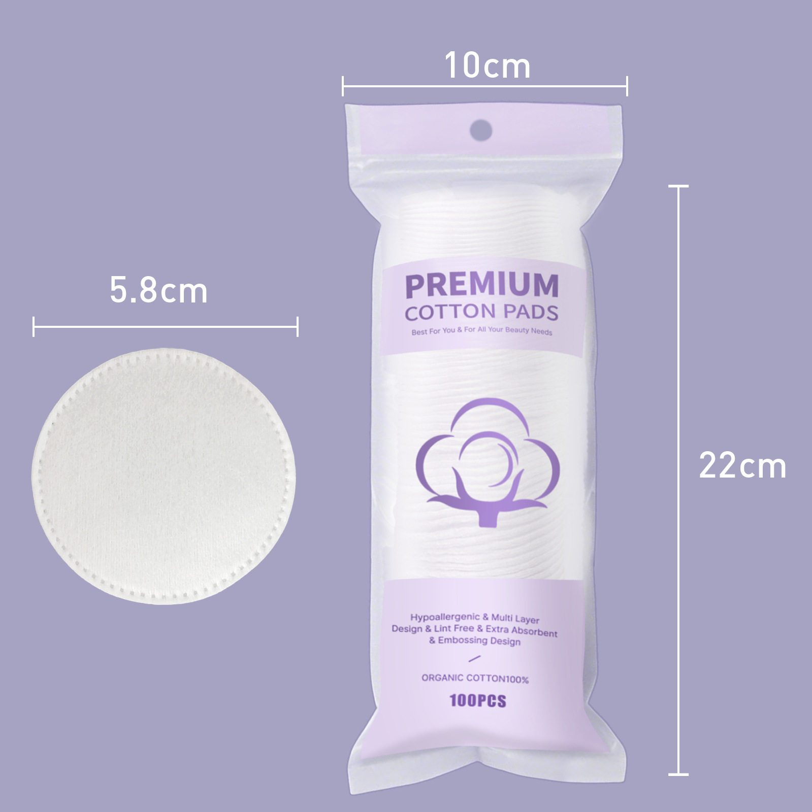 化妆棉圆形厚款圆片三层加厚卸妆棉片不掉毛絮