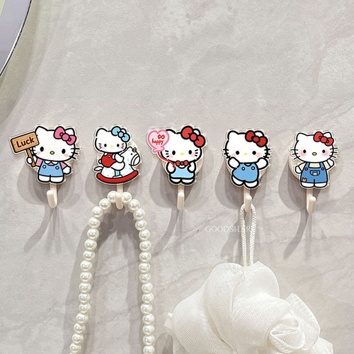 可爱HelloKitty挂钩强力粘胶免打孔挂物钩浴室门后贴墙壁无痕粘钩