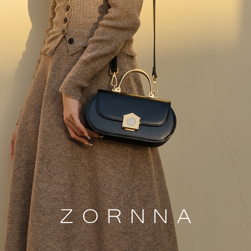 Zornna手提包2025新款小众设计真皮轻奢小拎包高级感单肩斜挎女包