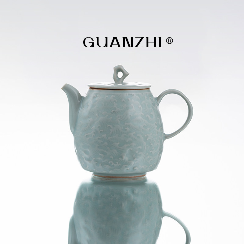 观止天青色汝窑茶壶单壶