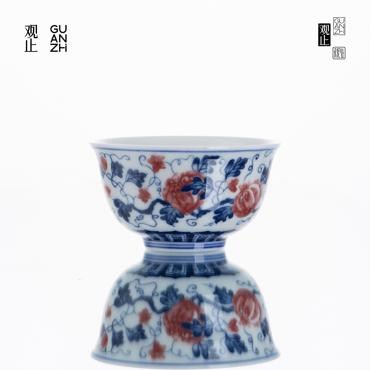 观止青花西瓜主人杯茶杯