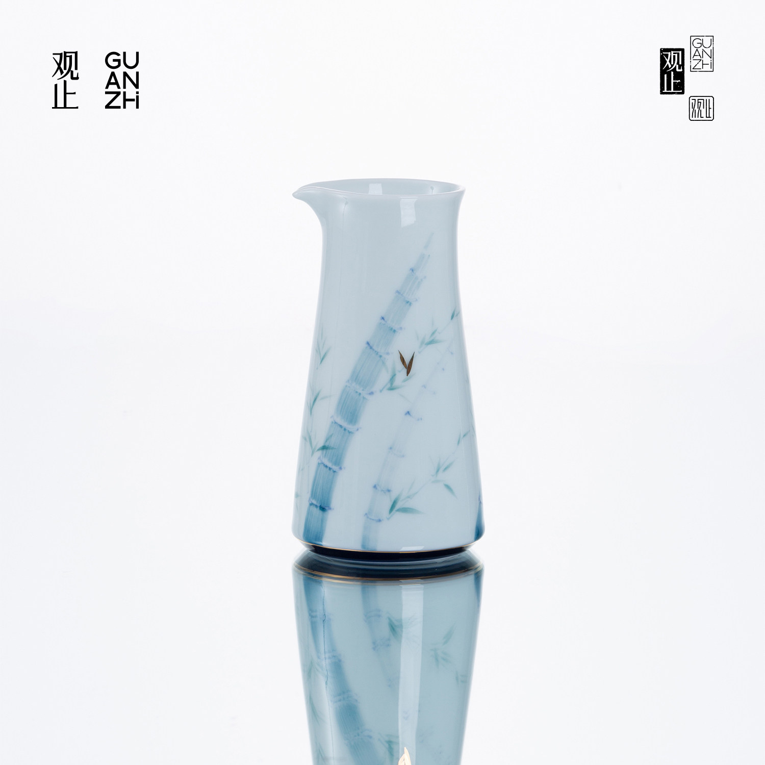 观止手绘竹影陶瓷分酒器酒壶