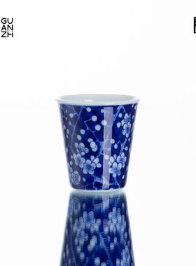 观止青花冰梅主人杯陶瓷茶杯