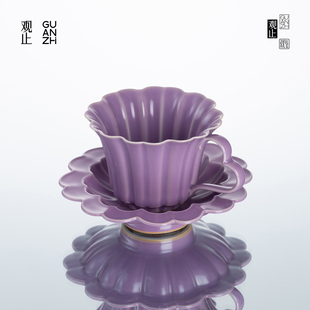 观止咖啡杯咖啡碟高档精致女士个人专用陶瓷茶杯水杯实用马克杯子