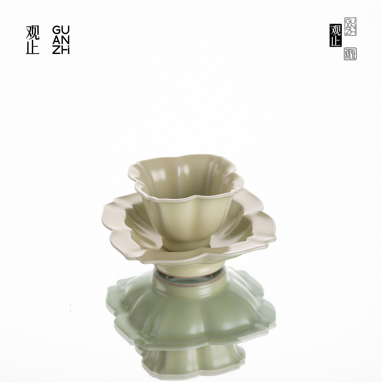观止 汝窑茶杯花口主人杯个人专用高档茶具品茗杯个人杯茶盏套装