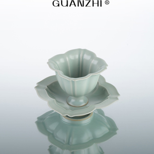 观止天青汝窑茶杯家用喝茶杯子高档陶瓷主人杯功夫茶具汝瓷不开片