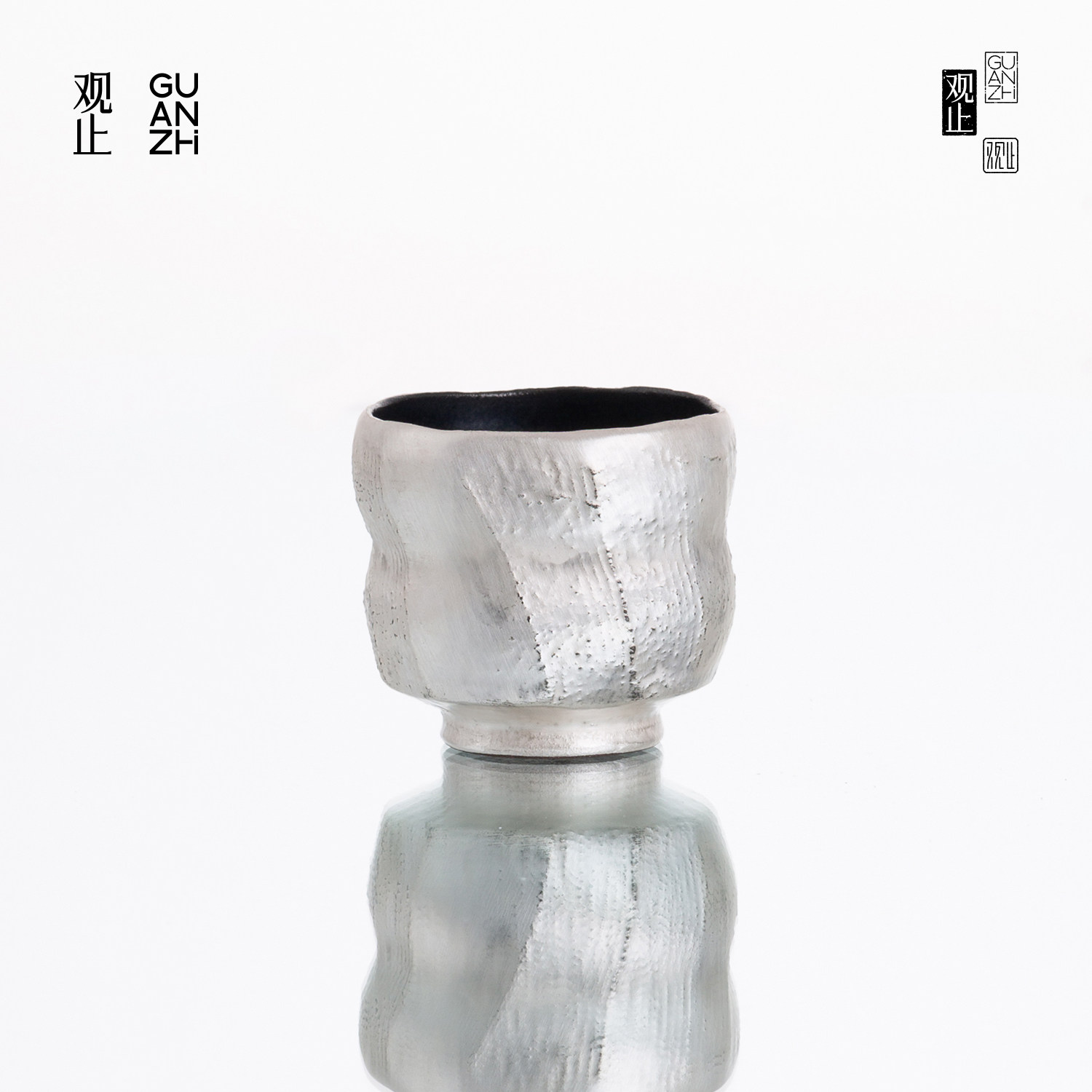 观止手工鎏银茶杯复古紫泥单杯