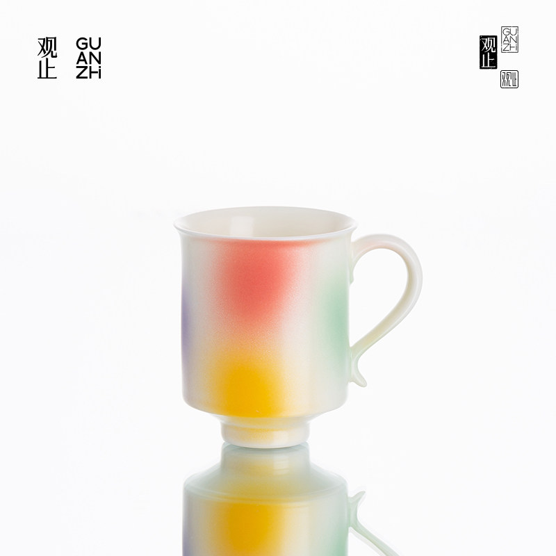 观止桃花洞釉高档陶瓷茶杯