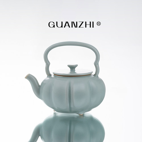 观止天青汝窑茶壶提梁壶