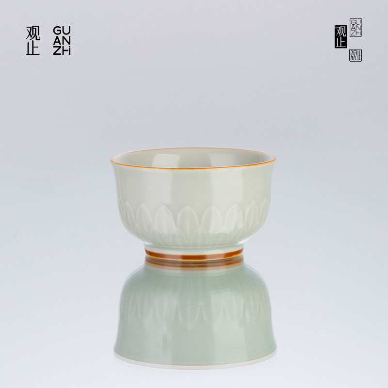 观止莲瓣茶杯家用主人杯