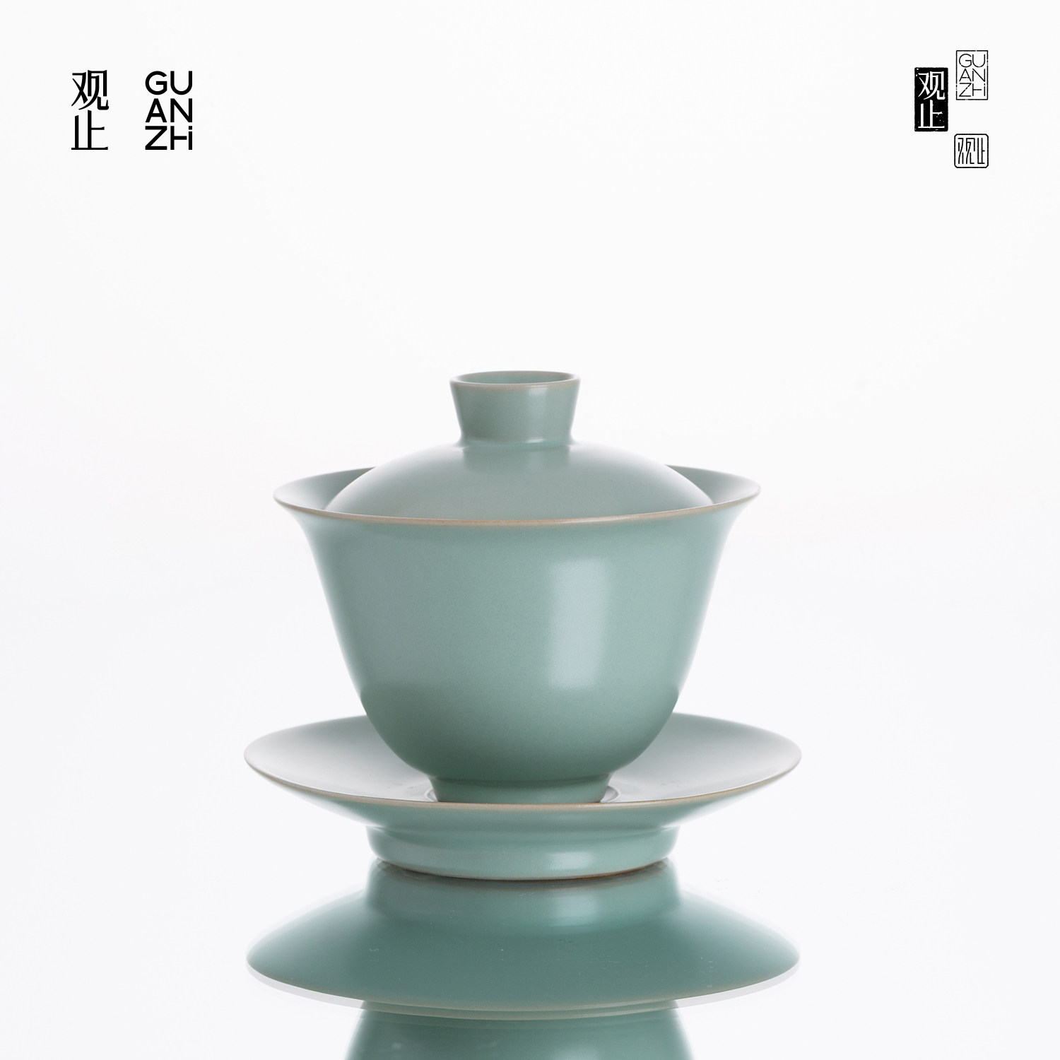 观止天青汝窑三才盖碗茶杯单个高档防烫家用功夫泡茶碗茶具套装