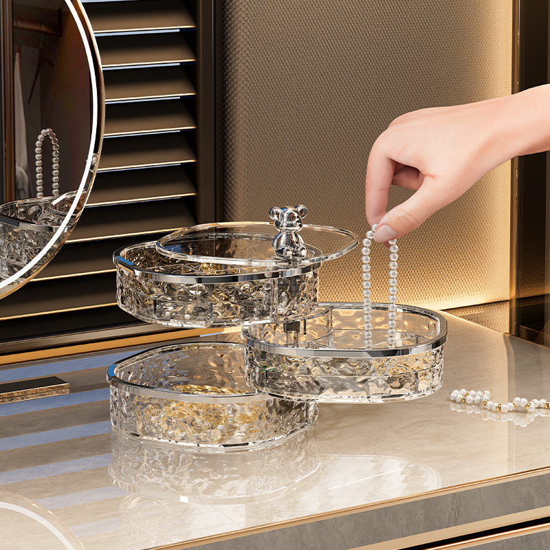 多层旋转轻奢首饰收纳盒